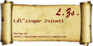 Lézinger Zsinett névjegykártya